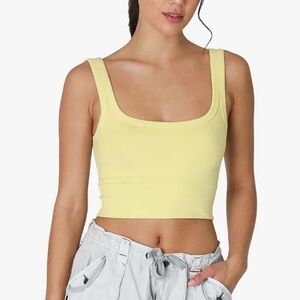 Yellow Ribbed Tank Top